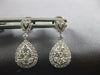 ESTATE 0.87CT DIAMOND 18KT WHITE GOLD CLASSIC CLUSTER TEAR DROP HANGING EARRINGS