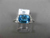 ESTATE 1.31CT DIAMOND & AAA BLUE TOPAZ 14K WHITE GOLD 3 STONE FILIGREE LOVE RING