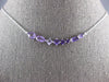ESTATE 1.4CT DIAMOND & AAA AMETHYST 14KT WHITE GOLD MULTI SHAPE FUN BAR NECKLACE