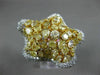 GIA EXTRA LARGE 7.95CT WHITE & FANCY YELLOW DIAMOND 18K 2 TONE GOLD 3D STAR RING