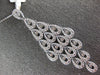 EXTRA LARGE 2.49CT DIAMOND 14KT WHITE GOLD 3D MULTI TEAR DROP CHANDELIER PENDANT
