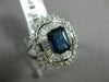 ESTATE LARGE 3.54CT DIAMOND EXTRA FACET SAPPHIRE 18KT WHITE GOLD ENGAGEMENT RING