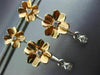 ESTATE .27CT DIAMOND 18KT WHITE & ROSE GOLD 3D FLOWER SOLITAIRE HANGING EARRINGS