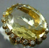 ESTATE EXTRA LARGE 21.10CT DIAMOND & AAA CITRINE 14KT YELLOW GOLD HALO FUN RING