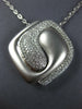 ESTATE LARGE .71CT DIAMOND 18K WHITE GOLD MATTE & SHINY SQUARE LOVE KNOT PENDANT