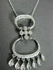ANTIQUE LARGE .40CT DIAMOND 18KT WHITE GOLD 3D FILIGREE CHANDELIER PENDANT #3029