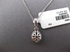 ESTATE .27CT DIAMOND 14KT WHITE GOLD 3D CLUSTER OVAL HALO FUN FLOATING PENDANT