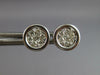 ESTATE .28CT DIAMOND 14KT WHITE GOLD ROUND INVISIBLE BEZEL CLUSTER STUD EARRINGS