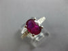 1.91CT DIAMOND & AAA RUBY 18K WHITE GOLD 3D CLASSIC OVAL & ROUND ENGAGEMENT RING