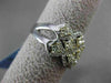 ESTATE WIDE 2.50CT WHITE & FANCY YELLOW DIAMOND 18K WHITE GOLD INTERTWINING RING
