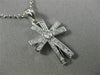 ANTIQUE .35CT DIAMOND 14KT WHITE GOLD CLASSIC 3 DIMENSIONAL CROSS PENDANT #12340