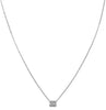 .34CT DIAMOND 18KT WHITE GOLD ROUND & BAGUETTE SQUARE RECTANGULAR LOVE NECKLACE