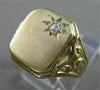 ESTATE .07CT OLD MINE DIAMOND 14K YELLOW GOLD 3D FILIGREE SIGNET MENS RING #1233