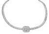 LARGE 16.87CT DIAMOND 18KT WHITE GOLD ROUND & BAGUETTE SQUARE ETERNITY NECKLACE