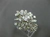 ANTIQUE LARGE 1.14CT OLD MINE DIAMOND 14KT WHITE GOLD FLOWER FUN RING #18870