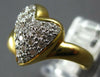 ESTATE WIDE .63CT DIAMOND 18KT YELLOW GOLD CLASSIC DOUBLE HEART PAVE LOVE RING