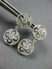 ESTATE .52CT DIAMOND 14KT WHITE GOLD CIRCULAR FLOWER FILIGREE HANGING EARRINGS