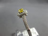 .53CT WHITE & FANCY YELLOW DIAMOND 18KT WHITE GOLD 3D FILIGREE ENGAGEMENT RING