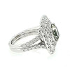 EXTRA LARGE 5.36CT WHITE & GREEN DIAMOND 18KT WHITE GOLD OVAL & ROUND HALO RING