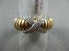 ESTATE WIDE .31CT DIAMOND 18KT WHITE & ROSE GOLD 3D FLEXIBLE SHINY X LOVE RING