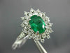 LARGE 2.98CT DIAMOND & AAA EMERALD 14KT WHITE GOLD 3D OVAL HALO ENGAGEMENT RING