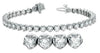 ESTATE 5.0CT DIAMOND 14KT WHITE GOLD 3D CLASSIC 4 PRONG FLORAL TENNIS BRACELET