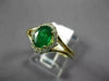 ESTATE .95CT DIAMOND & AAA OVAL EMERALD 14KT YELLOW GOLD CLASSIC ENGAGEMENT RING