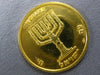 ESTATE 18KT YELLOW GOLD 3D ISRAELI JERUSALEM MENORAH COIN PERFECT GIFT!!! #27054