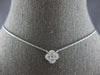 ESTATE .36CT DIAMOND 14KT WHITE GOLD ROUND INVISIBLE FLOWER SQUARE LOVE NECKLACE