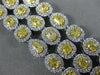 LARGE 20.24CT WHITE & FANCY YELLOW DIAMOND 18KT TWO TONE GOLD 3D TENNIS BRACELET