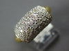 ESTATE WIDE .95CT DIAMOND 14K YELLOW GOLD MULTI ROW RECTANGULAR SLIDING FUN RING