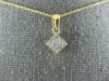 ESTATE .25CT DIAMOND 14KT YELLOW GOLD 3D PRINCESS INVISIBLE SQUARE PENDANT #1758