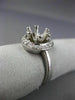 ESTATE WIDE .35CT DIAMOND 14KT WHITE GOLD HALO SEMI MOUNT ENGAGEMENT RING #1028