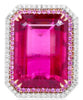 LARGE 27.53CT DIAMOND & AAA PINK TOURMALINE & PINK SAPPHIRE 18KT WHITE GOLD RING