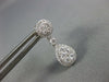 ESTATE .76CT DIAMOND 18KT WHITE GOLD 3D CLUSTER TEAR DROP ROUND HANGING EARRINGS