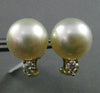 ESTATE LARGE .40CT DIAMOND 18KT GOLD 3D SOUTH SEA PEARL CLASSIC CLIP ON EARRINGS
