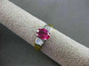 ESTATE 1.40CT DIAMOND & RUBALITE 18K 2 TONE GOLD FILIGREE ENGAGEMENT RING #27254