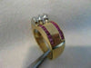 ANTIQUE .47CTW DIAMOND RUBY 14K W YELLOW GOLD WIDE BAND RING 8MM F/G VVS #18769
