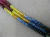 LONG 40CT MULTI COLOR SAPPHIRE RUBY & EMERALD MULTI STRAND OMBRE NECKLACE #27654