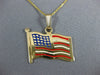 ESTATE LARGE 14KT YELLOW GOLD 3D HANDCRAFTED ENAMEL AMERICAN FLAG PENDANT #25299