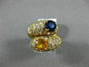 ESTATE LARGE 5.05CT DIAMOND AAA BLUE & YELLOW SAPPHIRE 18KT YELLOW GOLD 3D RING