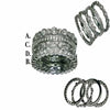 ESTATE WIDE 1.58CT DIAMOND 18K TRI COLOR GOLD MULTI BAND FILIGREE STACKABLE RING