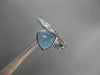WIDE 1.35CT DIAMOND & AAA CABOCHON AQUAMARINE 18KT WHITE GOLD TRILLION LOVE RING