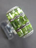 WIDE 2.96CT DIAMOND & AAA GREEN AMETHYST 14KT WHITE GOLD ROUND & BAGUETTE RING