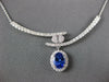 LARGE 1.75CT DIAMOND & AAA TANZANITE 14K WHITE GOLD 3D OVAL CRISS CROSS NECKLACE