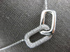 ESTATE .26CT DIAMOND 14KT WHITE GOLD RECTANGULAR LOVE KNOT V SHAPE FUN NECKLACE