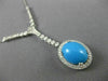 ANTIQUE 5.80CT DIAMOND & AAA TURQUOISE 14K WHITE GOLD HALO ETOILE NECKLACE 21870
