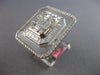 EXTRA LARGE 4.01CT DIAMOND & CRYSTAL 18K WHITE GOLD ROUND & BAGUETTE SQUARE RING