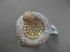 ANTIQUE MASSIVE 2.60CT DIAMOND 18KT TRI COLOR GOLD 3D CIRCULAR FILIGREE RING