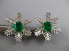 ANTIQUE 6.46CT DIAMOND & AAA EMERALD 18KT WHITE GOLD & PLATINUM CLIP ON EARRINGS